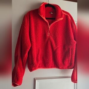 Old Navy Burnt Orange Fleece Quarter-Zip Pullover Sz M